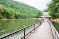 Wooden Walking Path Along the River Royalty Free Stock Photo