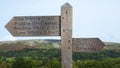 Wooden Walking signpost on the Swale Trail Yorkshire UK Royalty Free Stock Photo