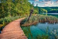 Wooden walkpath in Plitvice National Park.