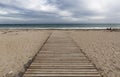 Wooden walkway on the beach of Bol Nou