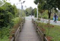 Wooden walkway in guanshanhu park, adobe rgb