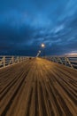 Shorncliffe pier with street lamp lights Royalty Free Stock Photo