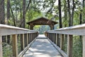 Wooden walkway leading to lake