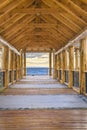 Wooden Walkway, Los Antiguos, Argentina Royalty Free Stock Photo