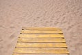 Wooden walkway path on the beach Royalty Free Stock Photo