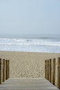 Wooden walkway to access the beach of Esmoriz in Portugal Royalty Free Stock Photo