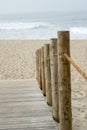 Wooden walkway to access the beach of Esmoriz in Portugal Royalty Free Stock Photo