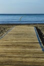 Wooden walkway to the beach in Santa Pola Royalty Free Stock Photo