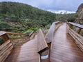 Wooden walkways in Passadicos do Paiva Trailhead hiking area in Portugal