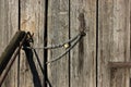 wooden wall and chain lock Royalty Free Stock Photo