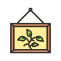 Wooden Wall Frame Icon Image.