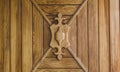 Wooden wall with interesting decoration