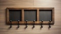 Wooden Wall Mounted Coat Hooks With Chalk And Charcoal Printing Style