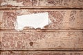 Wooden wall with paper announcement Royalty Free Stock Photo