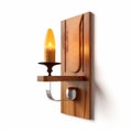 Wooden Wall Sconce Candle Holder For Dining Table - 3d Rendered Isolated On White