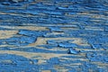 Wooden Wall Texture With Blue Painted Cracked Structure. Royalty Free Stock Photo