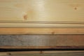 Wooden wall texture of inside of a Norwegian cabin hut Royalty Free Stock Photo