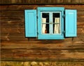 Wooden wall with window Royalty Free Stock Photo