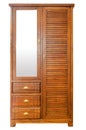 Wooden wardrobe isolated