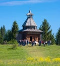 Wooden watchtower in Khokhlovka