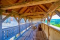 The wooden watchtower of medieval Olesko Castle, Ukraine Royalty Free Stock Photo