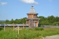 Wooden watchtower and monastic cemetery in the territory of the Sacred and Troitsk Trifonov-Pechengsky man's monastery