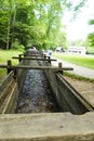 A wooden water canal