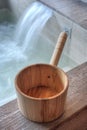 Wooden water dipper Royalty Free Stock Photo