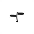 Wooden waymark signboard arrow icon. Wooden waymark signboard arrow isolated vector icon