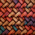 Wooden weave seamless texture. Basketwork background. 3d render Royalty Free Stock Photo