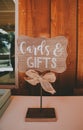 Wooden wedding sign for cards and gifts