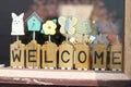 welcome sign with cute illustrations