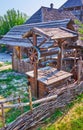 The wooden well in Small Kish of Zaporizhian Sich scansen, Zaporizhzhia, Ukraine