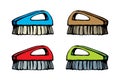 Brush for cleaning. Vector drawing