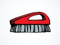 Brush for cleaning. Vector drawing