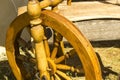 Wooden wheel of machine for yarn Royalty Free Stock Photo