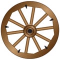 Wooden wheel for an old wagon Royalty Free Stock Photo