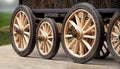 wooden wheels from a car Royalty Free Stock Photo