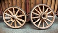 wooden wheels from a car Royalty Free Stock Photo