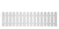 Wooden white fence. Farm wood wall yard, cartoon garden isolated on white background Royalty Free Stock Photo