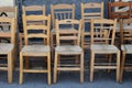 Wooden wicker chairs