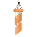 Wooden wind chime icon cartoon vector. Decoration glory