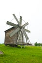 Wooden wind mill on Kizhi Royalty Free Stock Photo