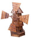 Wooden windmill isolated Royalty Free Stock Photo