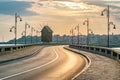 The wooden windmill on the isthmus at sunrise in Nessebar ancient city on the Bulgarian Black Sea Coast. Nesebar or Nesebr is a Royalty Free Stock Photo