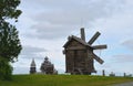 Wooden windmill on Kizhi island Karelia Russia Royalty Free Stock Photo