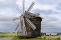 Wooden windmill on Kizhi island Karelia Russia Royalty Free Stock Photo