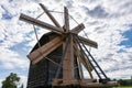Wooden  windmill on Kizhi Island, Russia Royalty Free Stock Photo