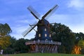 Wooden windmill Malmo at dusk