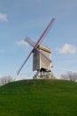 Wooden windmill named Sint-Janshuis. Bruges, Belgium